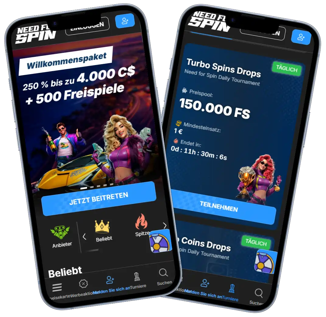 NeedForSpin Casino mit Rennsport-Design und Spielautomaten
